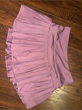 Pleated Gold Hinge Skirt in Dusty Pink - Women's